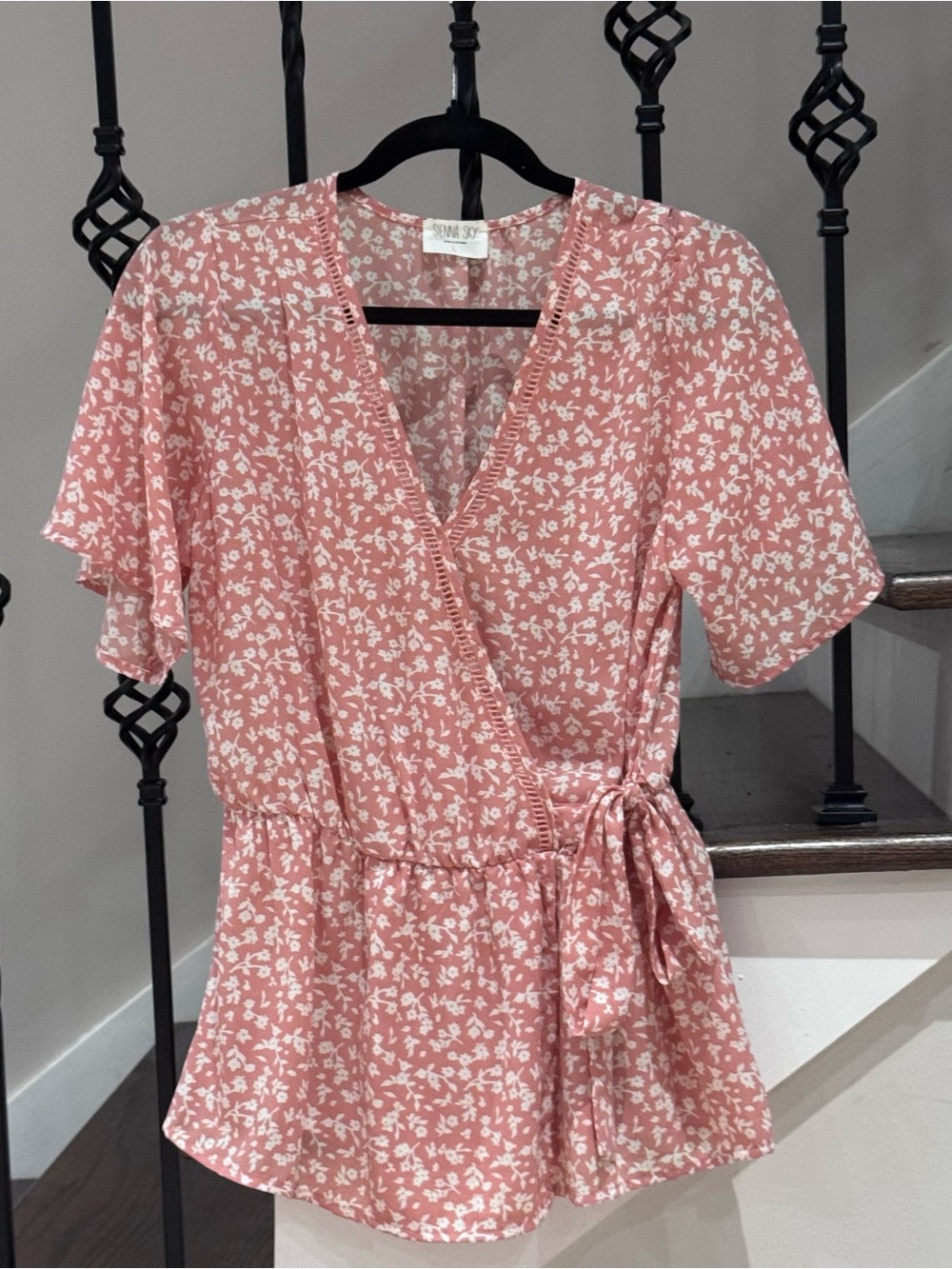 Sienna Sky Pink and White Floral Blouse